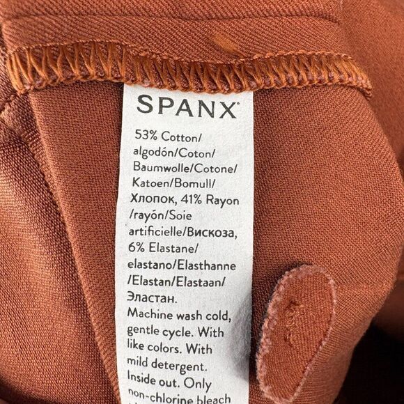 Spanx Womens On The Go Ankle Slim Straight Pants Bronze Glow Size Medium - Picture 14 of 15
